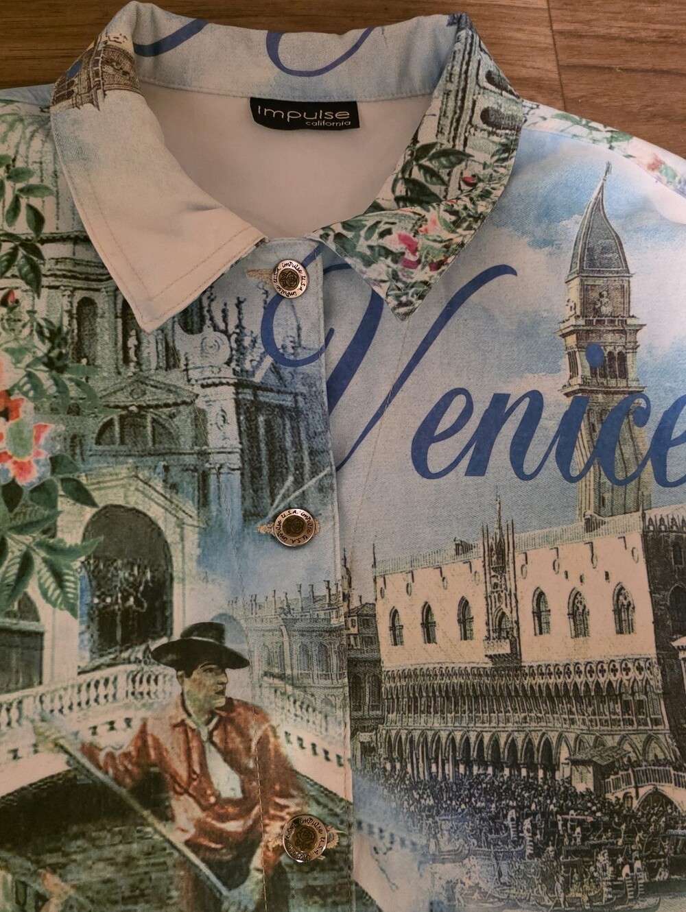Venice Print Floral Denim Jacket - Blue - Picture 2 of 5